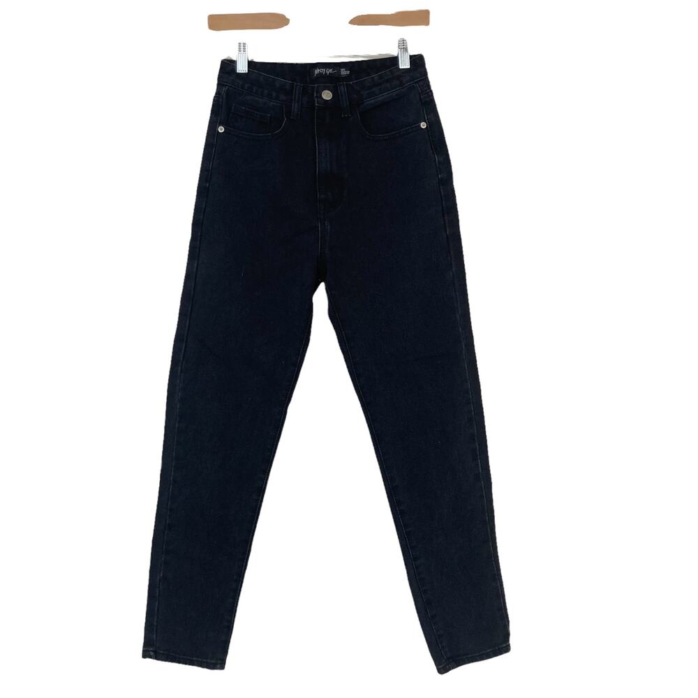 Nasty Gal Black Debbie High Waisted Mom Jeans Sz 2